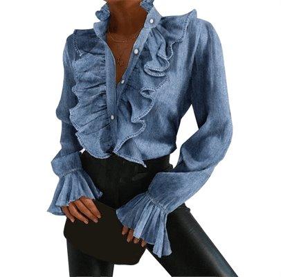 Alexis button up long sleeve shirt Verso Blue S 