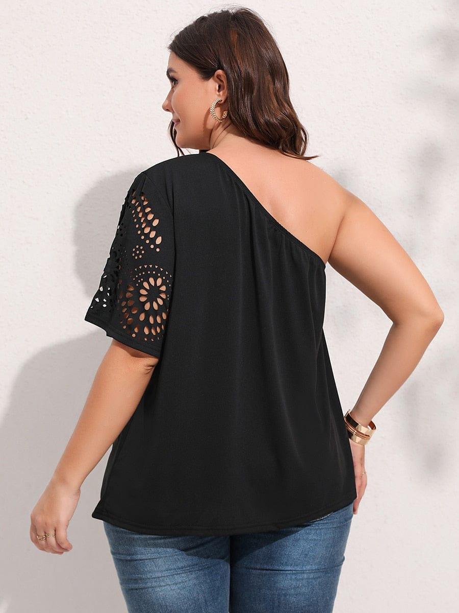 Amanda one shoulder T-shirt (Plus sizes) - VERSO QUALITY MATERIALS