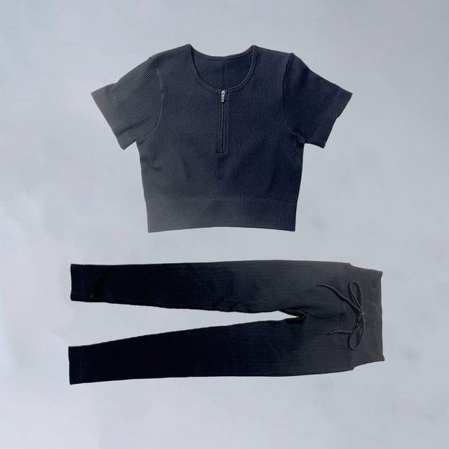 Annabella long leggings & shirt set Verso Black S 