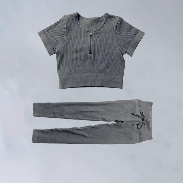 Annabella long leggings & shirt set Verso Gray L 