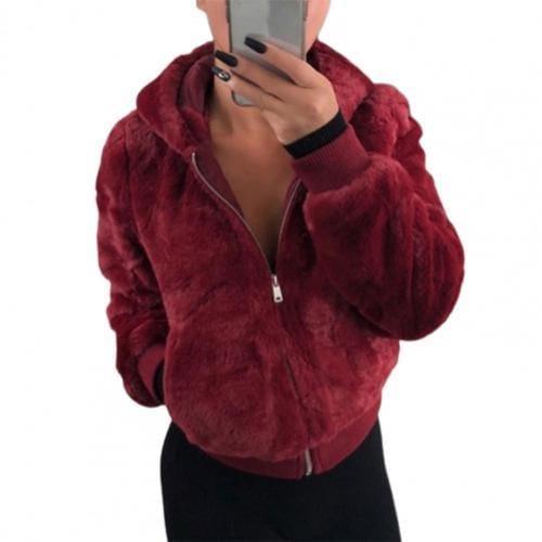 Britney Fur jacket Verso Wine Red XL 