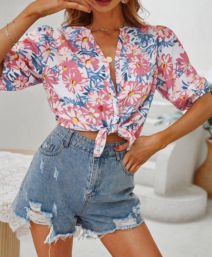 Cleo button up shirt Verso Tropical M 