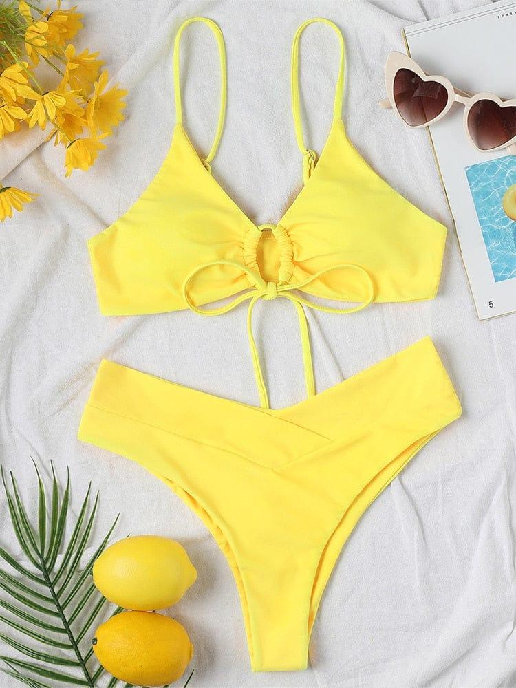 Dakota swimsuit bikini Verso Yellow S 