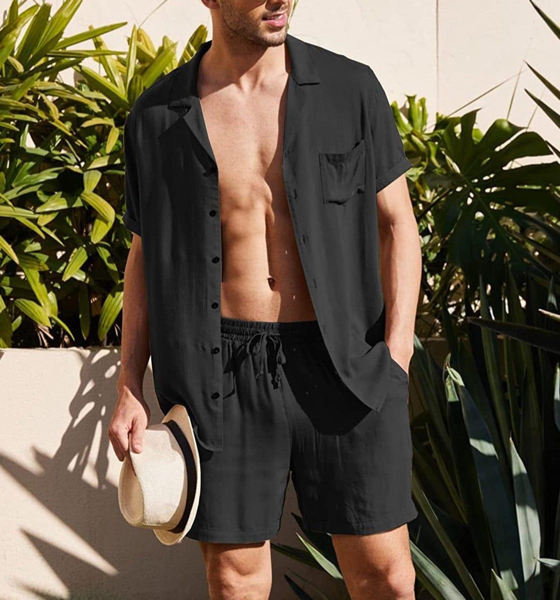 Dominic button up set Verso Black M 