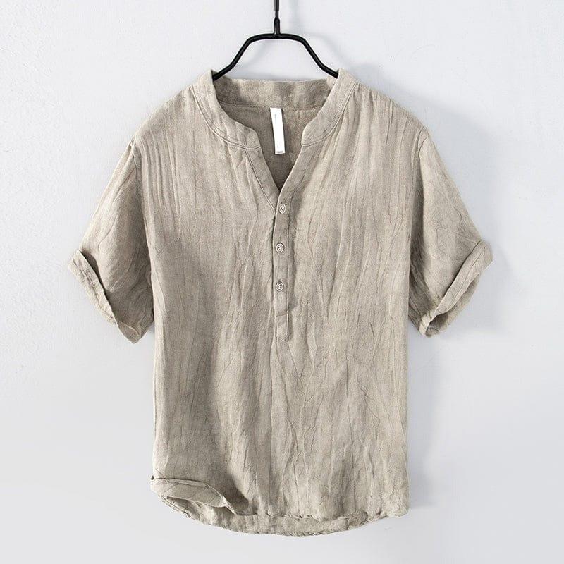 Elijah button up T-shirt versoqualitymaterials Khaki M 