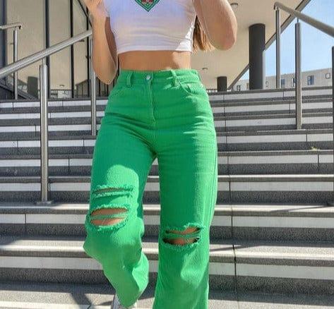 Elsa jeans versoqualitymaterials Green XL 