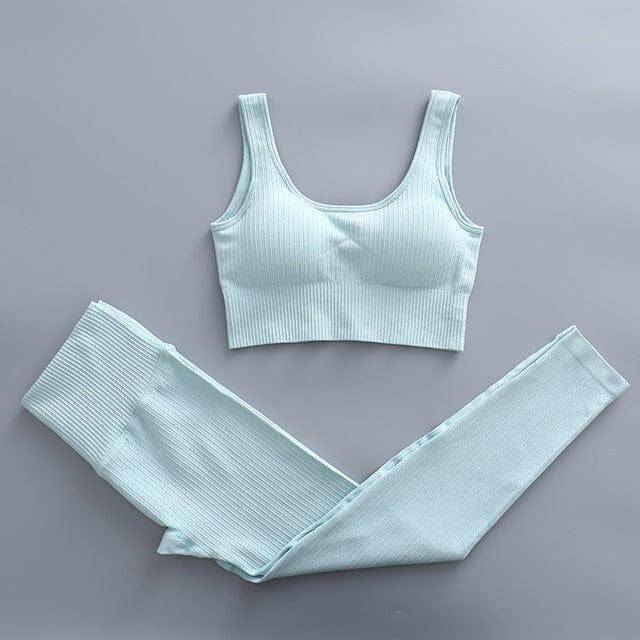 Espan long leggings & bra set versoqualitymaterials Blue L 