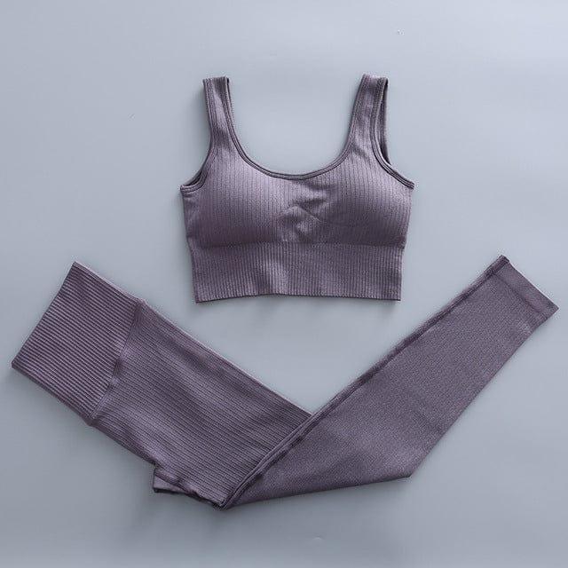 Espan long leggings & bra set versoqualitymaterials Dark Purple S 