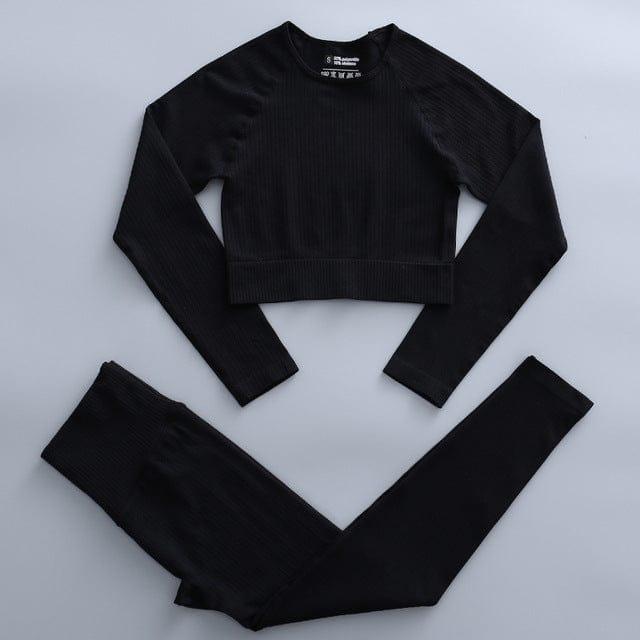 Espan long leggings & shirt set versoqualitymaterials Black S 