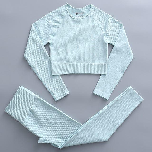 Espan long leggings & shirt set versoqualitymaterials Blue L 