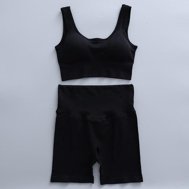 Espan short leggings & bra set versoqualitymaterials Black S 