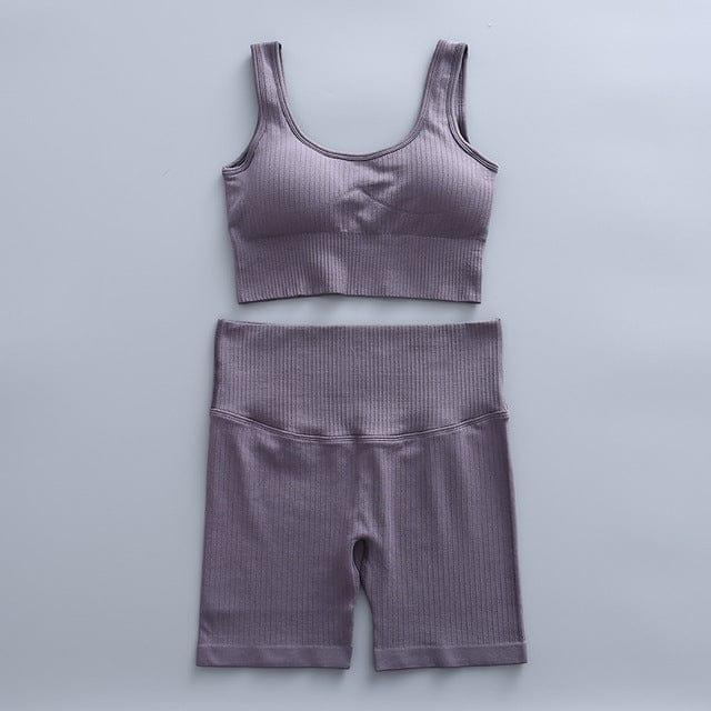 Espan short leggings & bra set versoqualitymaterials Dark Purple L 