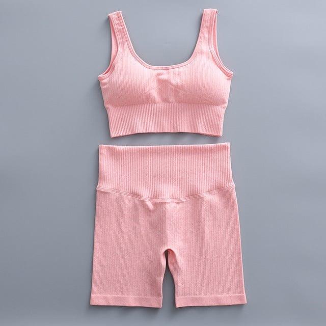 Espan short leggings & bra set versoqualitymaterials Pink M 