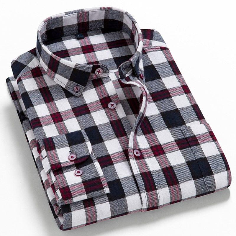 Henry long sleeve plaid shirt (Plus sizes) - VERSO QUALITY MATERIALS