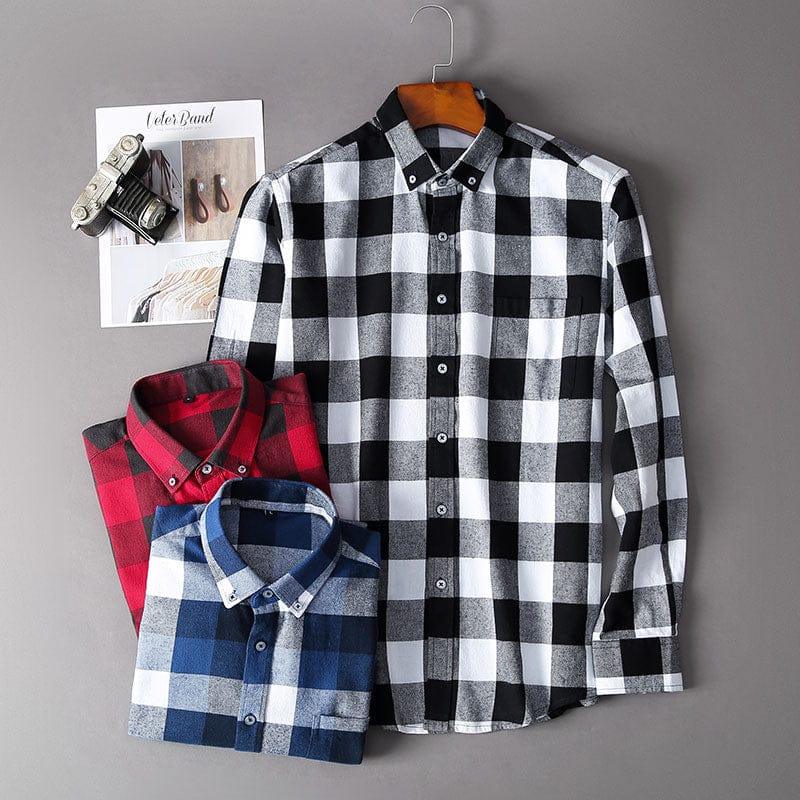 Henry long sleeve plaid shirt (Plus sizes) - VERSO QUALITY MATERIALS