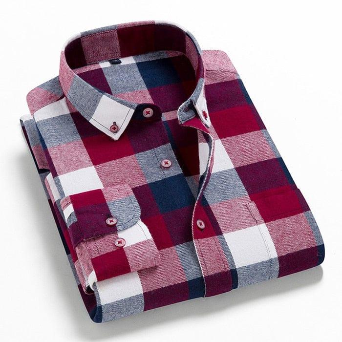 Henry long sleeve plaid shirt (Plus sizes) - VERSO QUALITY MATERIALS