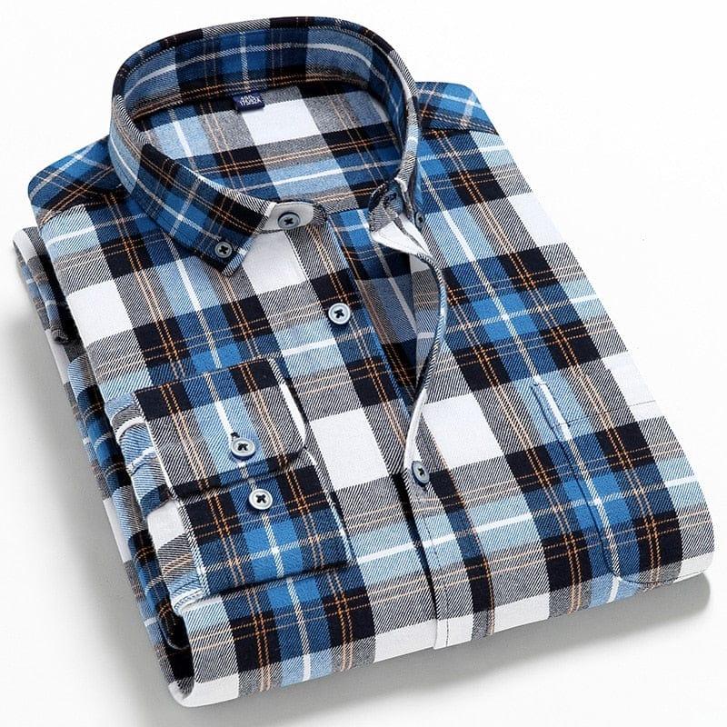 Henry long sleeve plaid shirt (Plus sizes) - VERSO QUALITY MATERIALS