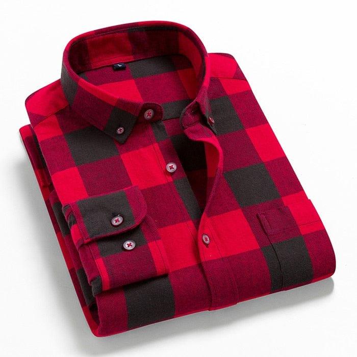 Henry long sleeve plaid shirt (Plus sizes) - VERSO QUALITY MATERIALS