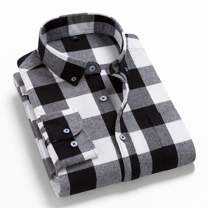 Henry long sleeve plaid shirt (Plus sizes) - VERSO QUALITY MATERIALS