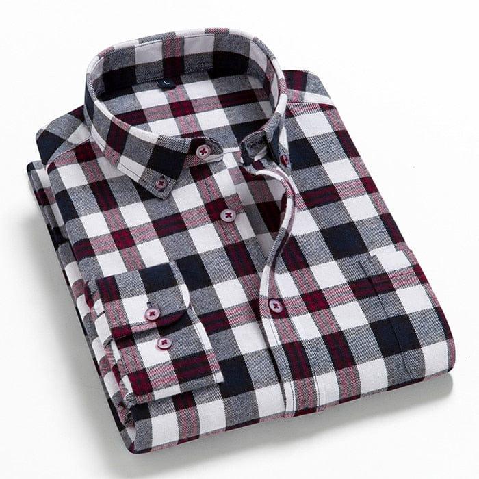 Henry long sleeve plaid shirt (Plus sizes) - VERSO QUALITY MATERIALS