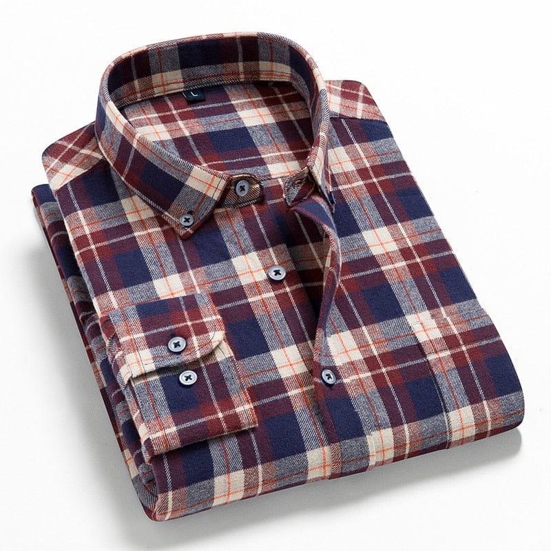 Henry long sleeve plaid shirt (Plus sizes) - VERSO QUALITY MATERIALS