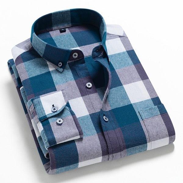 Henry long sleeve plaid shirt (Plus sizes) - VERSO QUALITY MATERIALS