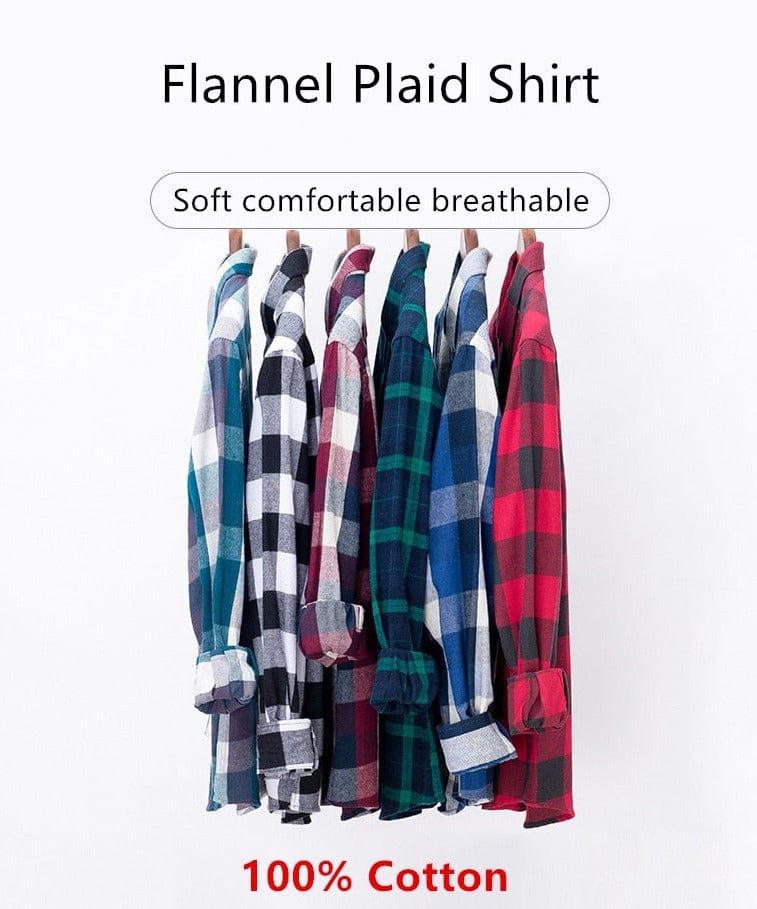 Henry long sleeve plaid shirt (Plus sizes) - VERSO QUALITY MATERIALS