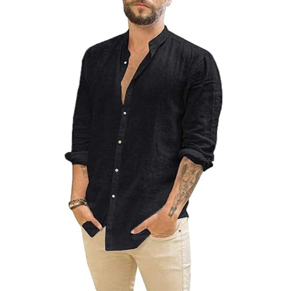 Ian long sleeve button up shirt (Plus sizes) Verso Black S 