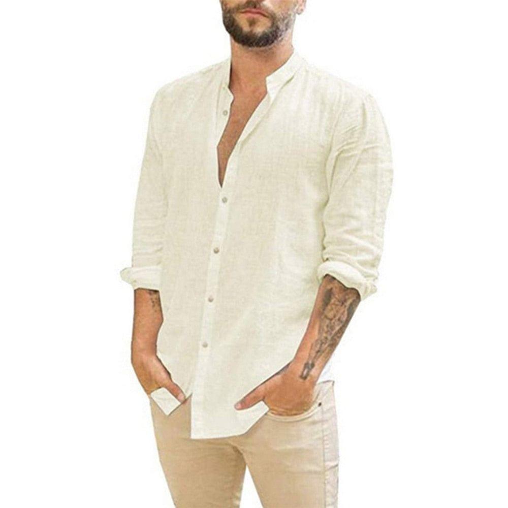 Ian long sleeve button up shirt (Plus sizes) Verso Creame S 