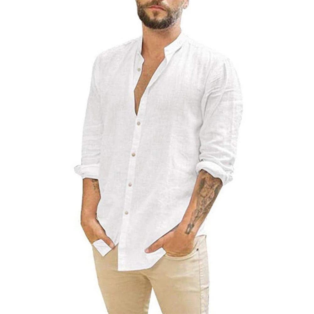 Ian long sleeve button up shirt (Plus sizes) Verso White S 