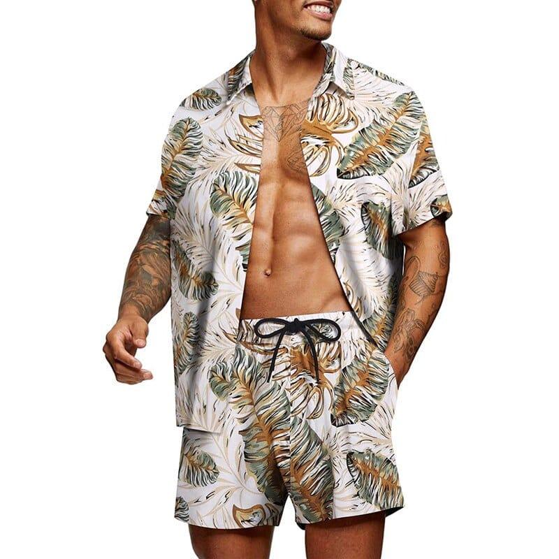 Jace button up set Verso Tropical white S 