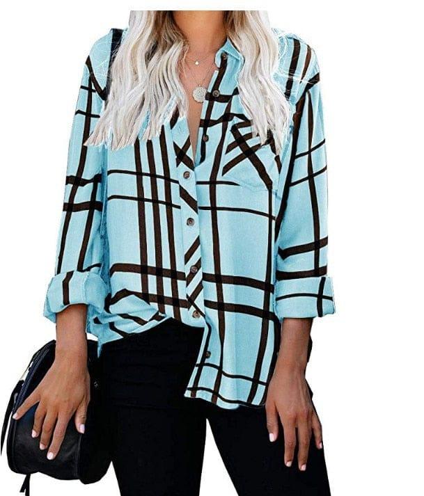 Jazlyn long sleeve button up shirt (Plus sizes) - VERSO QUALITY MATERIALS