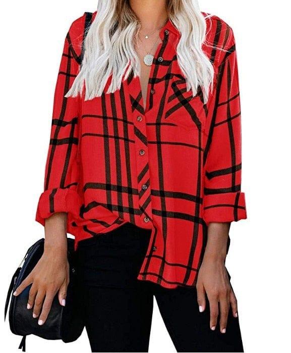 Jazlyn long sleeve button up shirt (Plus sizes) - VERSO QUALITY MATERIALS