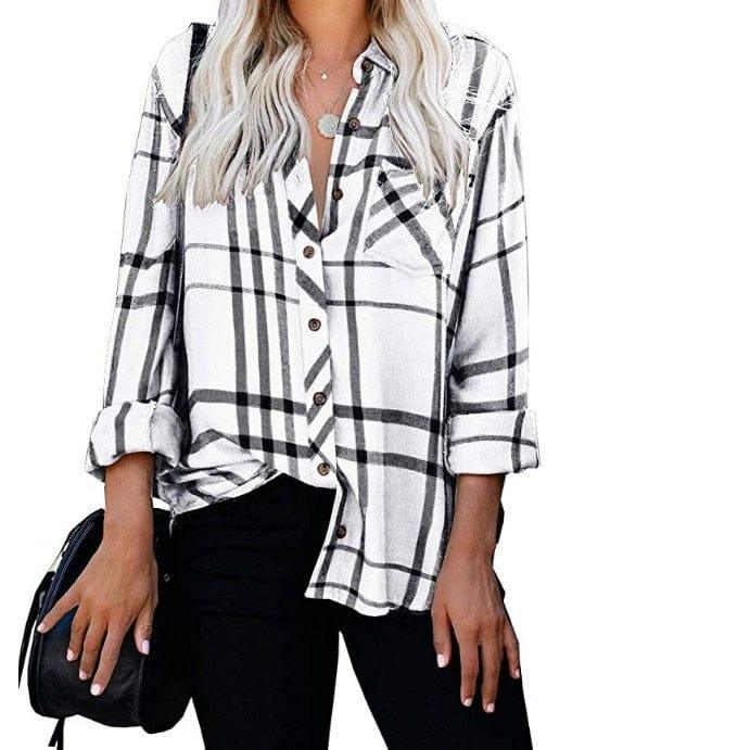 Jazlyn long sleeve button up shirt (Plus sizes) - VERSO QUALITY MATERIALS