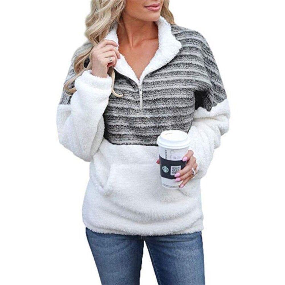 Joanna half zip up hoodie (Plus sizes) - VERSO QUALITY MATERIALS