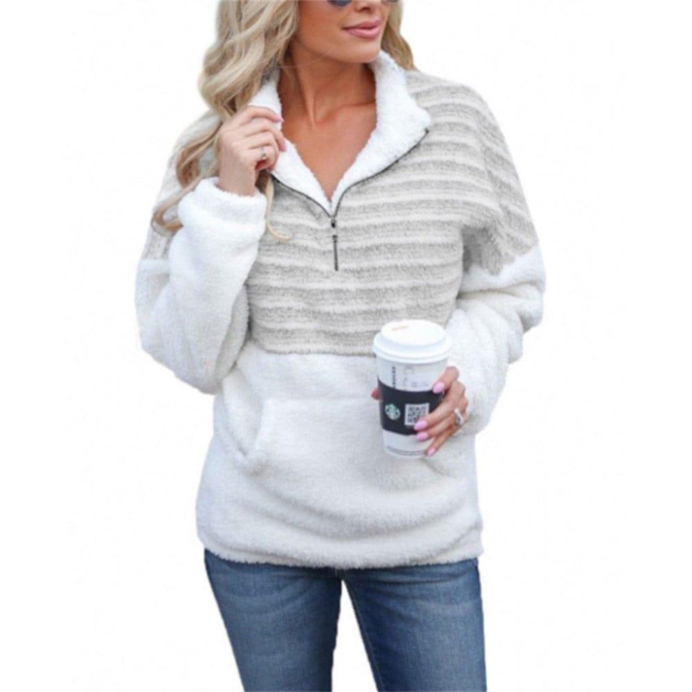 Joanna half zip up hoodie (Plus sizes) - VERSO QUALITY MATERIALS