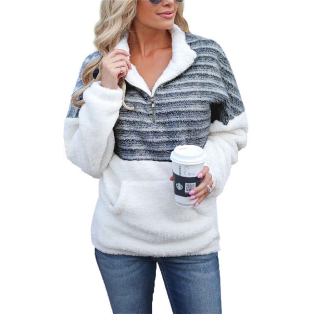 Joanna half zip up hoodie (Plus sizes) - VERSO QUALITY MATERIALS