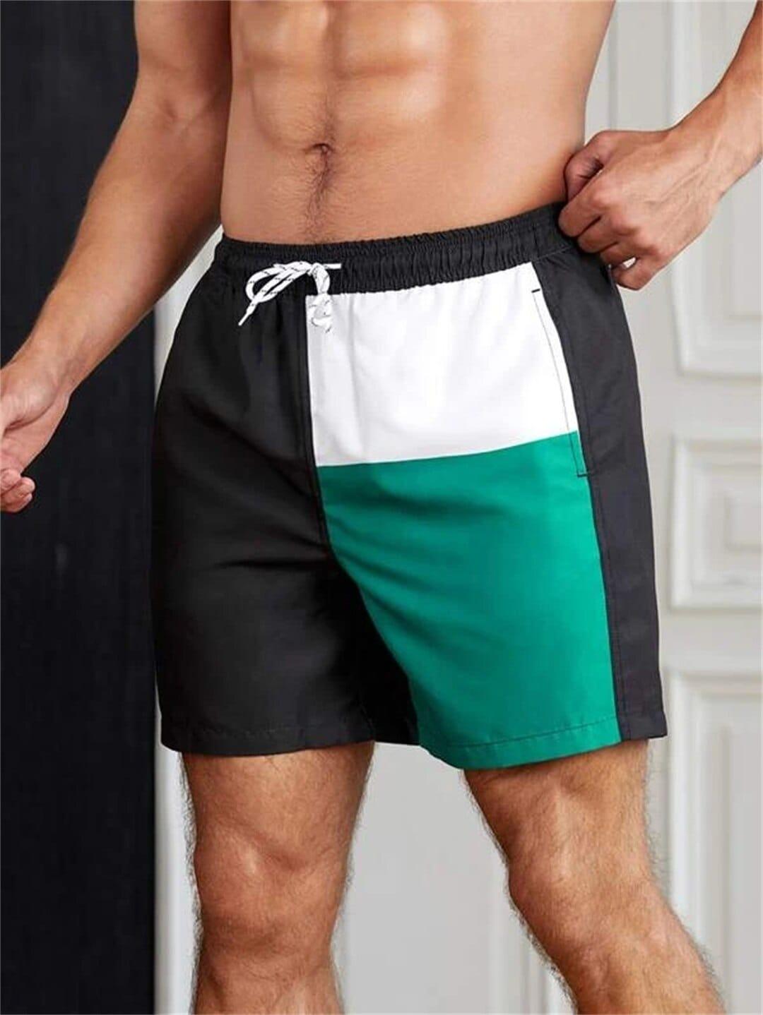 Jonathan short swim trunks (Plus sizes) Verso Black & Green S 