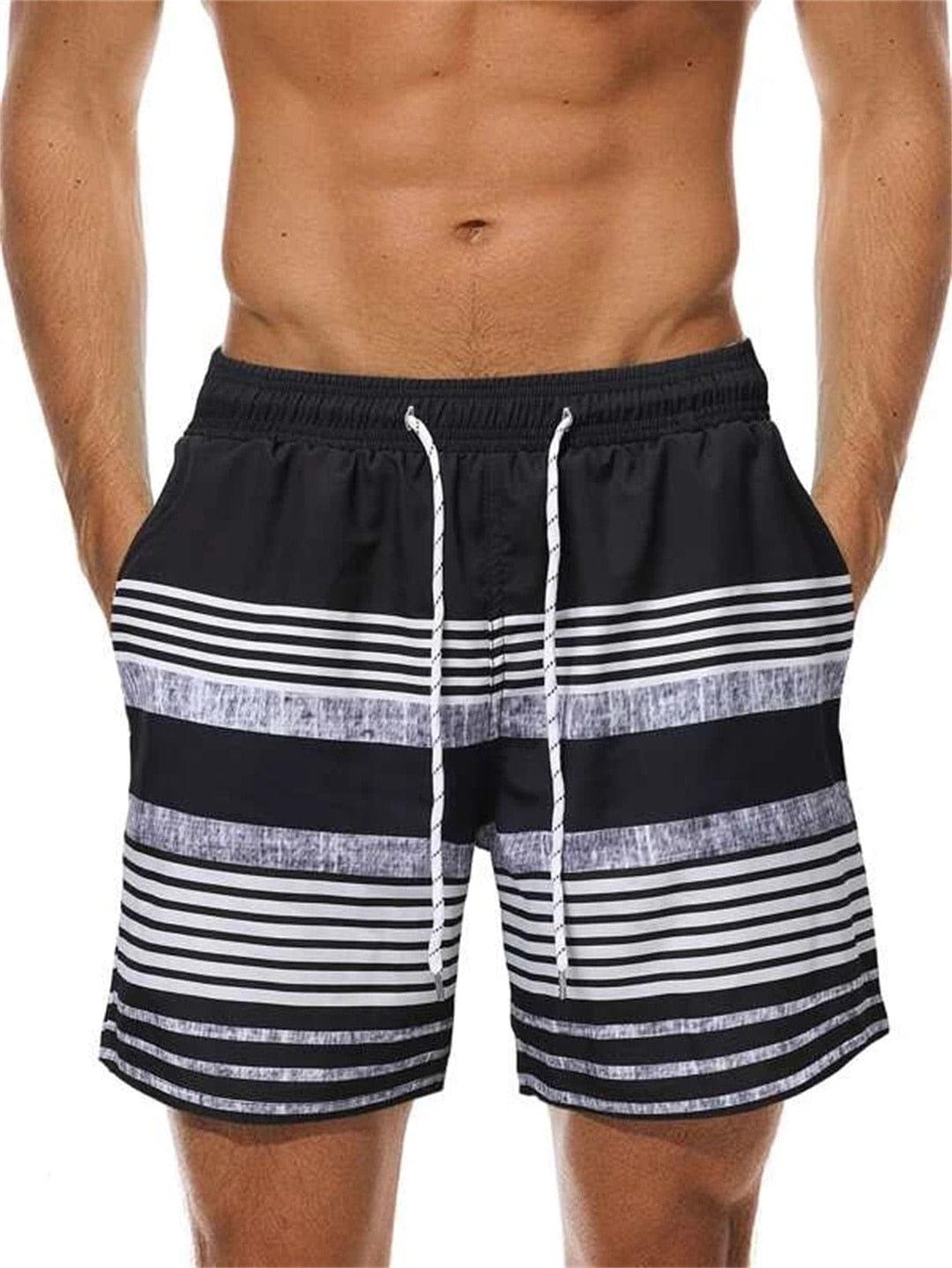 Jonathan short swim trunks (Plus sizes) Verso Black & White stripes S 