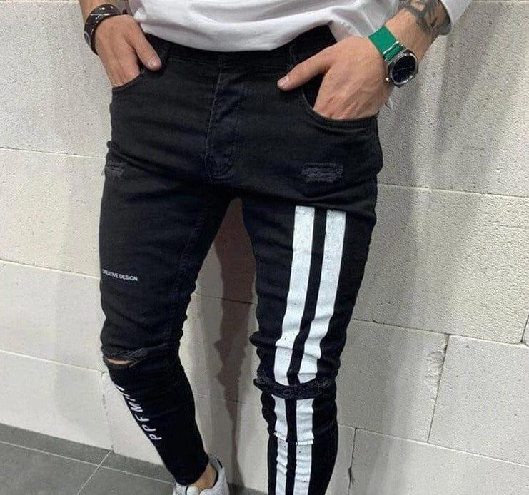 Jordan jeans Verso Black & White stripes S 