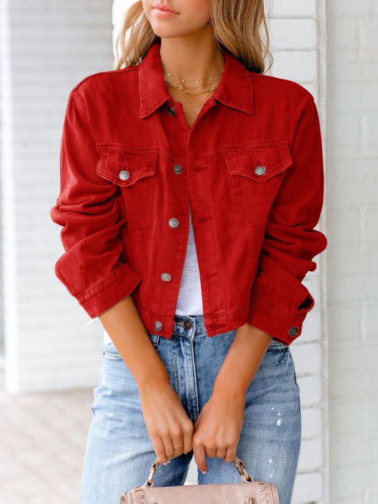 Joy denim jacket VERSO QUALITY MATERIALS Red XL 