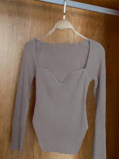 Juliet long sleeve shirt VERSO QUALITY MATERIALS Gray Brown One Size 