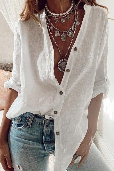 Katherine button up long sleeve shirt Verso White M 