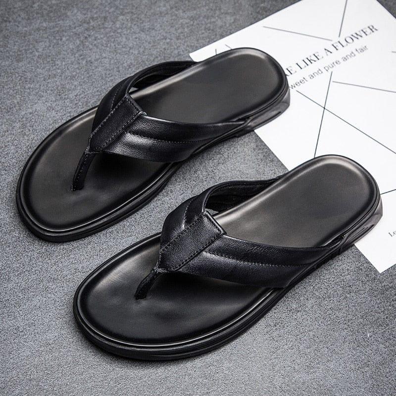 Kayden leather flip flop - VERSO QUALITY MATERIALS