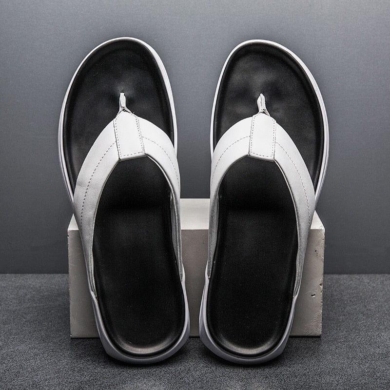 Kayden leather flip flop - VERSO QUALITY MATERIALS