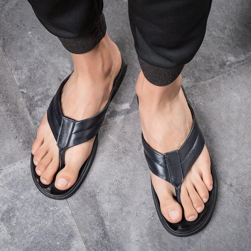 Kayden leather flip flop - VERSO QUALITY MATERIALS