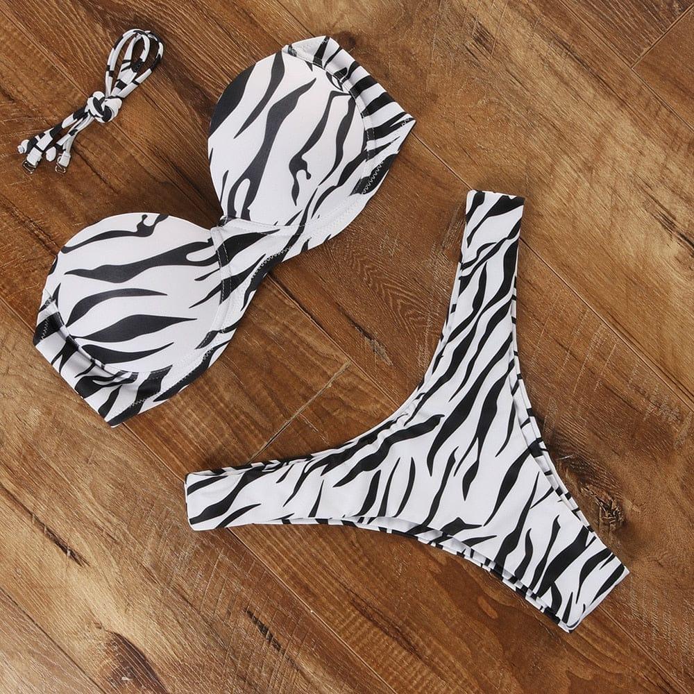 Kylie bikini swimsuit Verso White & Black S 