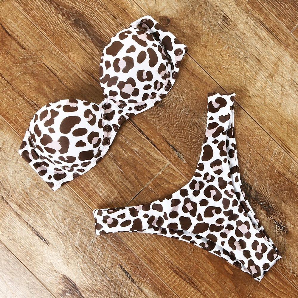 Kylie bikini swimsuit Verso White leopard S 