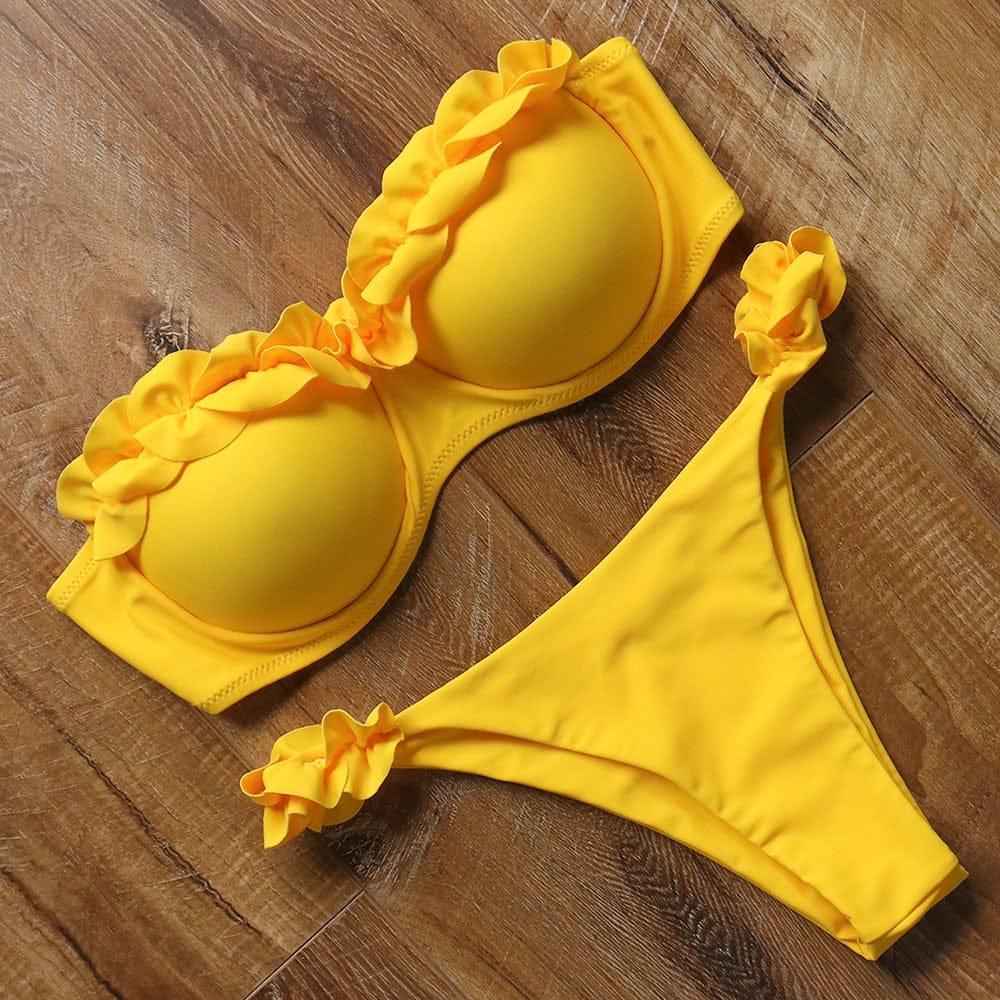 Kylie bikini swimsuit Verso Yellow S 