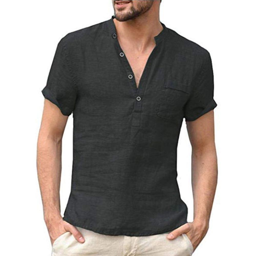 Leo button up shirt (Plus sizes) Verso Black 4XL 